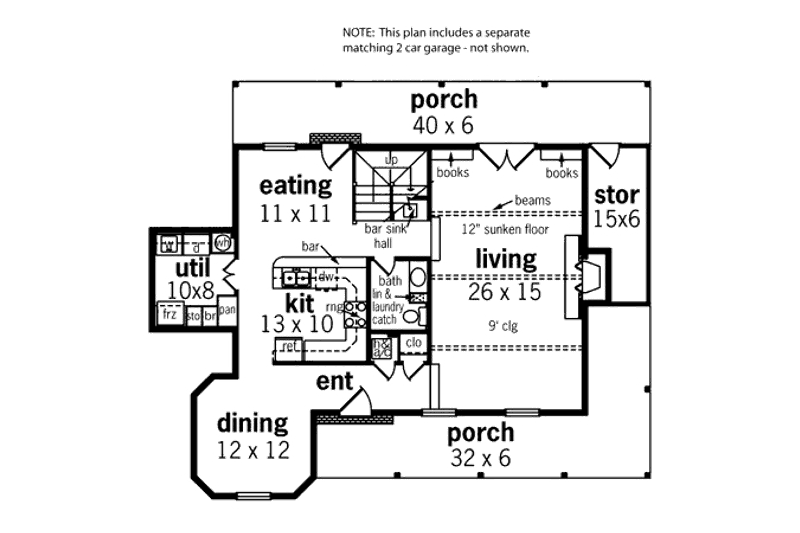 Home Plan - Floor Plan - Main Floor for Victorian House Plan #45-345 - 3 bed, 2.5 bath