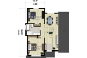 Contemporary Style House Plan - 2 Beds 1.5 Baths 1533 Sq/Ft Plan #25-4893 