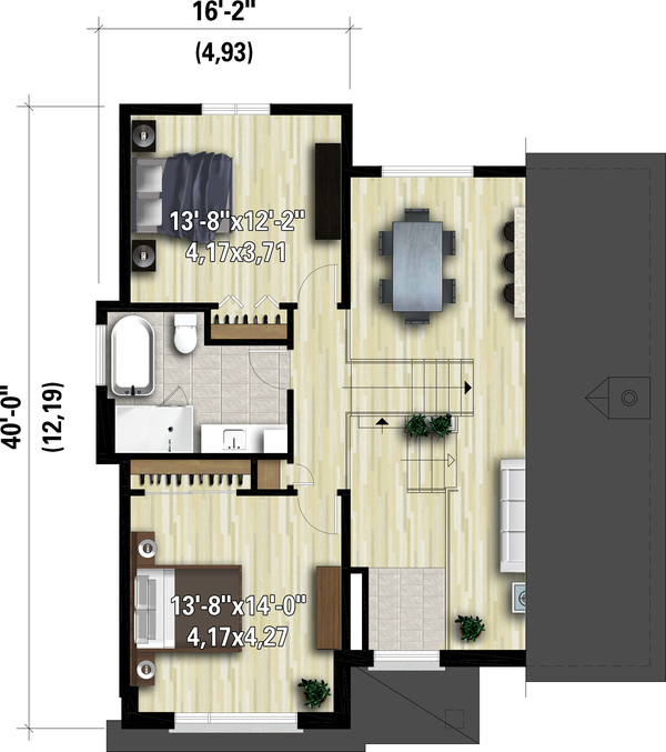 House Plan Design - Contemporary Floor Plan - Upper Floor Plan #25-4893
