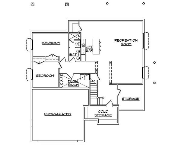 Dream House Plan - Traditional Floor Plan - Lower Floor Plan #5-471