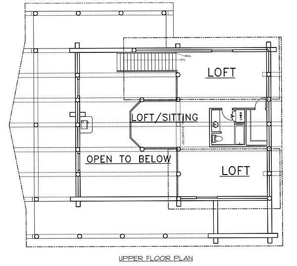 Home Plan - Log Floor Plan - Upper Floor Plan #117-502