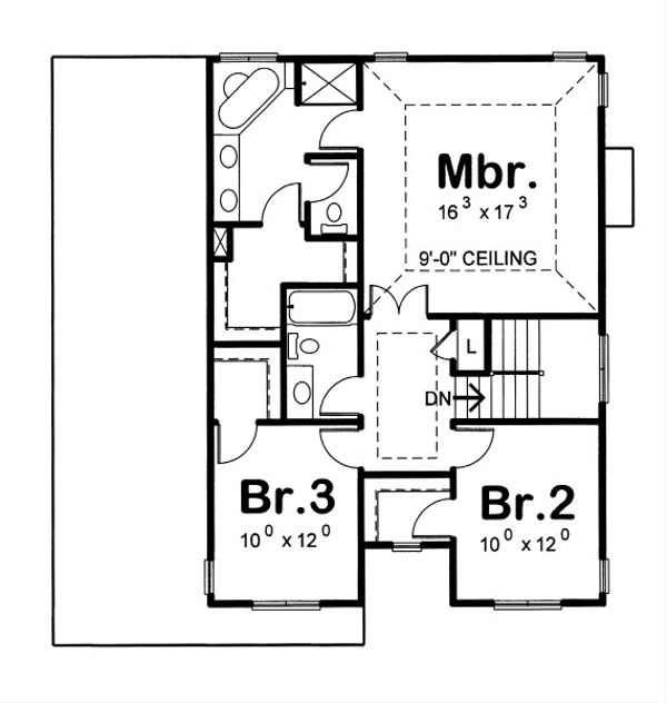 Traditional Floor Plan - Upper Floor Plan #20-2060
