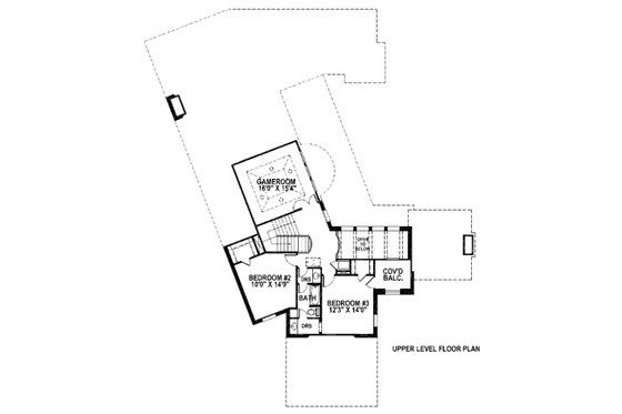 Floor Plan - Upper Floor for European House Plan #141-232 - 3 bed, 2.5 bath