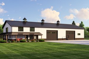 Barndominium Exterior - Front Elevation Plan #1064-318