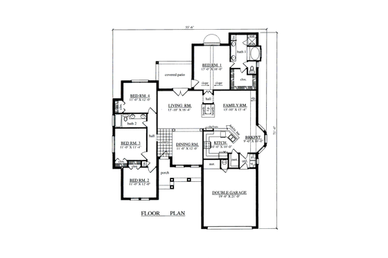 Floor Plan - Main Floor for European House Plan #42-365 - 4 bed, 2 bath