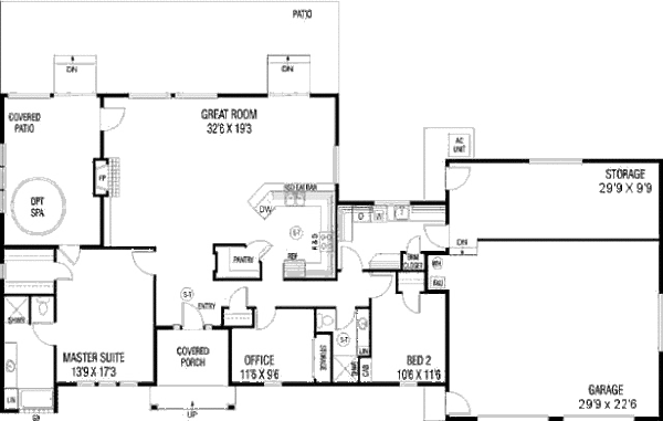 Ranch Floor Plan - Main Floor Plan #60-556