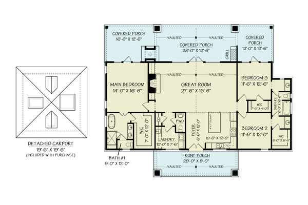 Dream House Plan - Farmhouse Floor Plan - Main Floor Plan #119-456