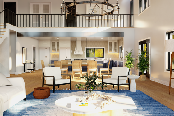Interior - Family Room 1 for Barndominium House Plan #1064-457 - 3 bed, 3.5 bath