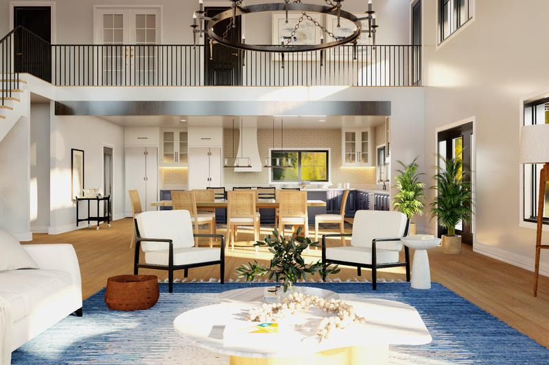 Dream House Plan - Interior - Family Room 1 for Barndominium House Plan #1064-457 - 3 bed, 3.5 bath