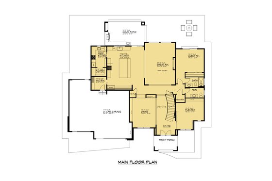 Floor Plan - Main Floor for Contemporary House Plan #1066-277 - 4 bed, 4.5 bath