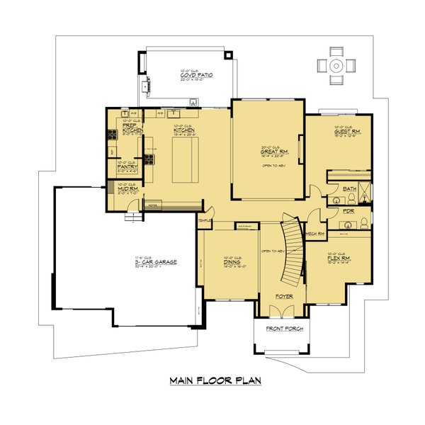 Contemporary Floor Plan - Main Floor Plan #1066-277