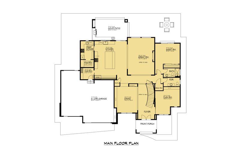 House Design - Floor Plan - Main Floor for Contemporary House Plan #1066-277 - 4 bed, 4.5 bath