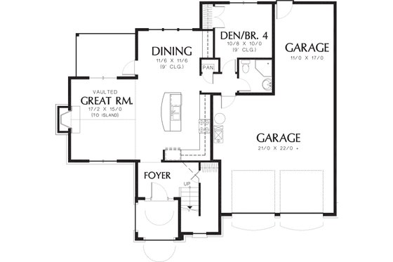 Floor Plan - Main Floor for Traditional House Plan #48-172 - 4 bed, 3 bath