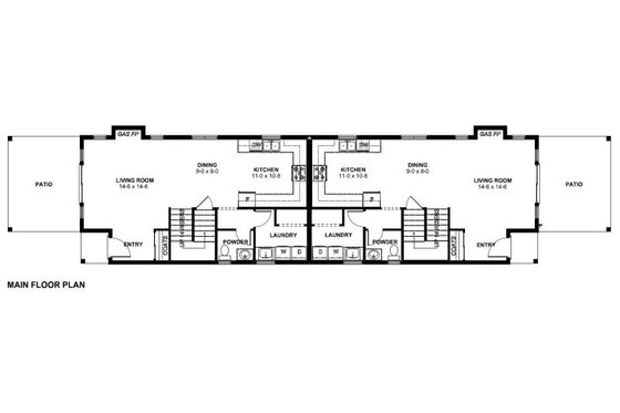Floor Plan - Main Floor for Traditional House Plan #126-157 - 3 bed, 2.5 bath