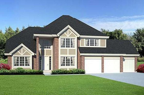 Exterior - Front Elevation for Traditional House Plan #312-528 - 3 bed, 2.5 bath
