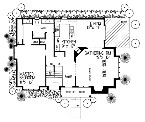 House Plan Design - Cottage Floor Plan - Main Floor Plan #72-316