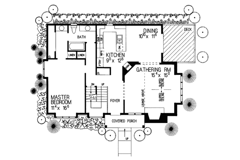 Dream House Plan - Floor Plan - Main Floor for Cottage House Plan #72-316 - 3 bed, 2 bath