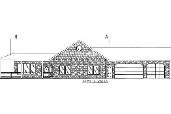 Exterior - Front Elevation 3 for Bungalow House Plan #117-629 - 4 bed, 3 bath