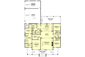 Floor Plan - Main Floor for Farmhouse House Plan #430-422 - 3 bed, 2.5 bath