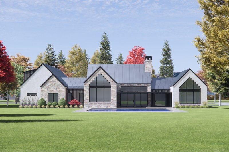 Dream House Plan - Exterior - Rear Elevation 2 for Modern House Plan #1096-13 - 4 bed, 4.5 bath