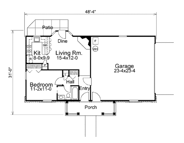 Cottage Floor Plan - Main Floor Plan #57-320