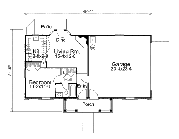 Home Plan - Cottage Floor Plan - Main Floor Plan #57-320