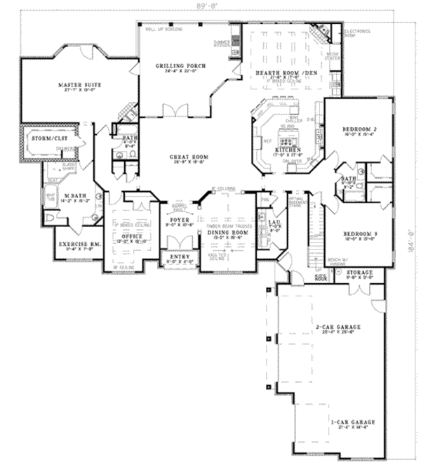 House Blueprint - European Floor Plan - Main Floor Plan #17-628