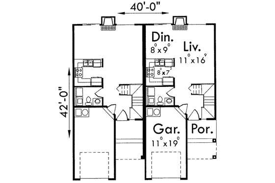 Floor Plan - Main Floor for Traditional House Plan #303-443 - 3 bed, 2.5 bath