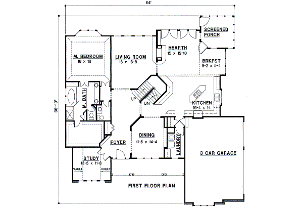 Traditional Floor Plan - Main Floor Plan #67-312