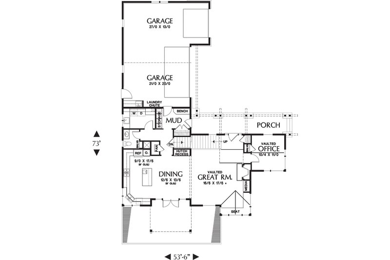 Home Plan - Main floor plan - 3150 square foot craftsman home
