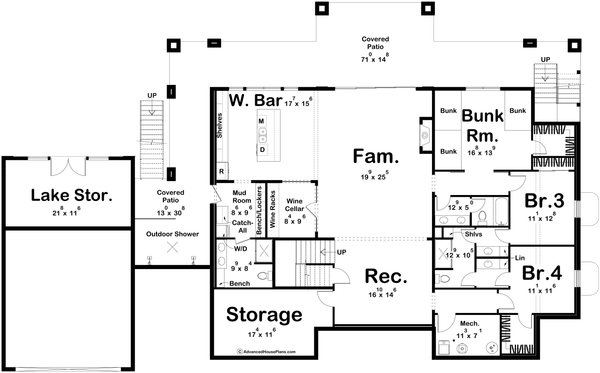 Home Plan - Modern Floor Plan - Lower Floor Plan #455-232