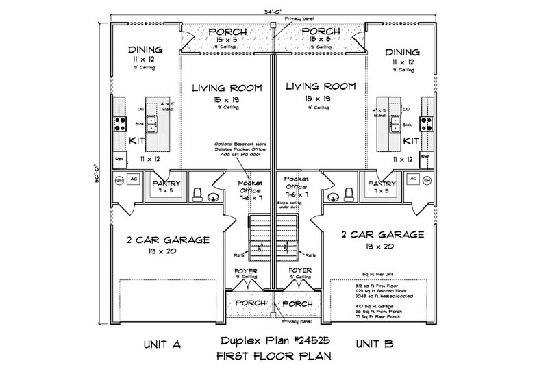 House Design - Floor Plan - Main Floor for Modern House Plan #513-2318 - 4 bed, 3.5 bath