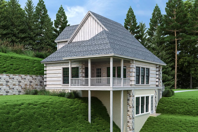 Architectural House Design - Exterior - Rear Elevation for Log House Plan #45-602 - 3 bed, 2.5 bath