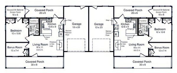 House Blueprint - Floor Plan - Main Floor for Country House Plan #21-659 - 1 bed, 1 bath