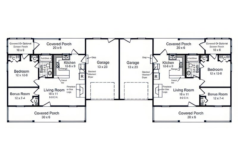 House Blueprint - Floor Plan - Main Floor for Country House Plan #21-659 - 1 bed, 1 bath