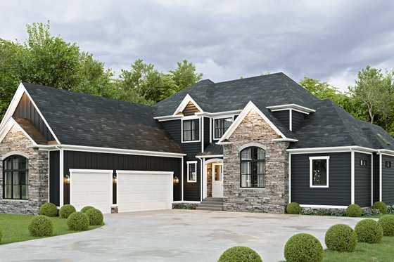 Exterior - Front Elevation 3 for Colonial House Plan #1089-36 - 4 bed, 3.5 bath