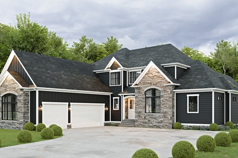 House Blueprint - Exterior - Front Elevation 3 for Colonial House Plan #1089-36 - 4 bed, 3.5 bath