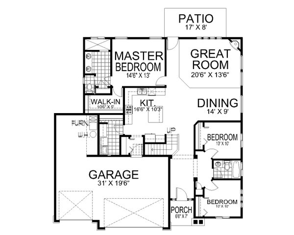 Dream House Plan - Bungalow Floor Plan - Main Floor Plan #112-279