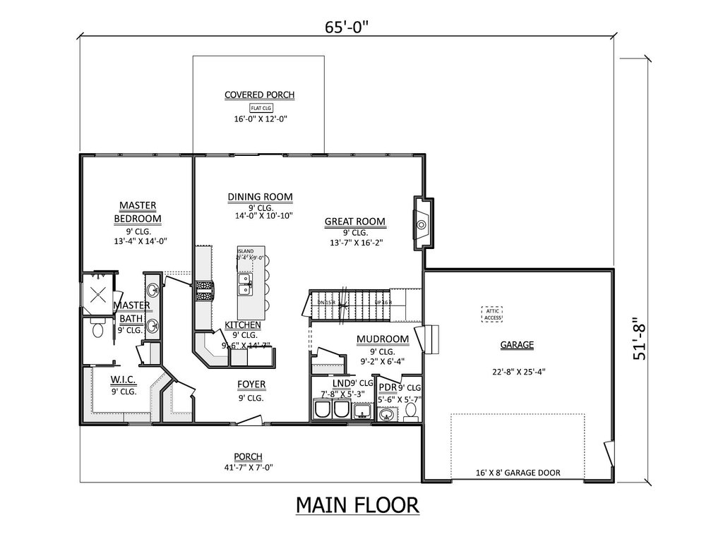 Floor Plan - Main Floor for Country House Plan #1089-61 - 3 bed, 2.5 bath