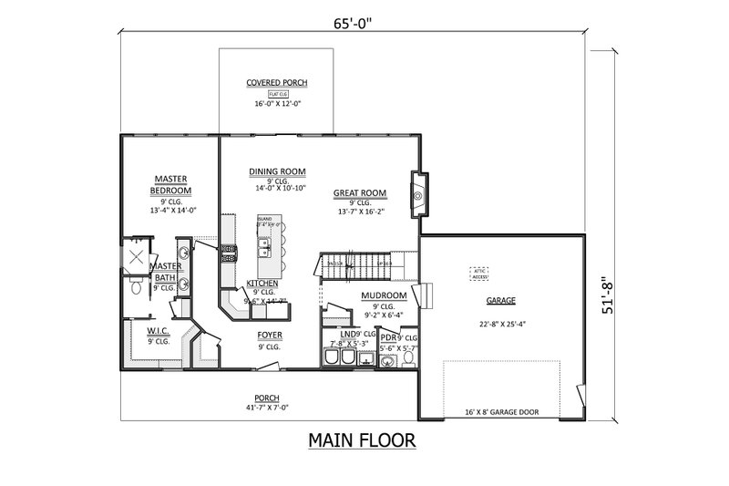 Dream House Plan - Floor Plan - Main Floor for Country House Plan #1089-61 - 3 bed, 2.5 bath