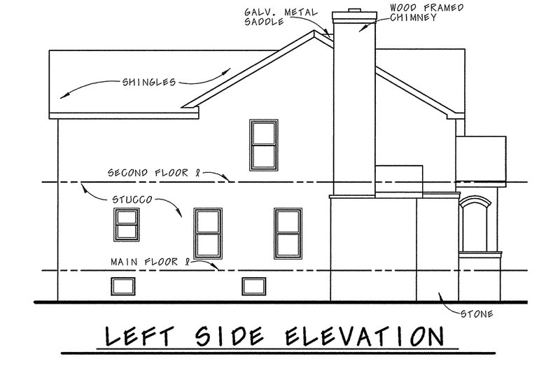 House Blueprint - Exterior - Other Elevation for Colonial House Plan #20-1226 - 4 bed, 2.5 bath