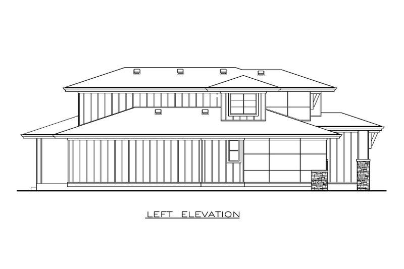 Dream House Plan - Exterior - Other Elevation 1 for Prairie House Plan #1100-8 - 4 bed, 2.5 bath