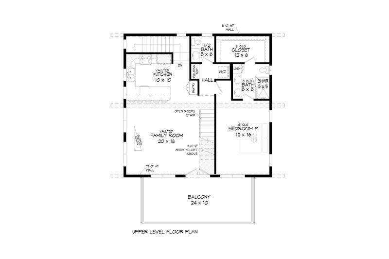 House Blueprint - Floor Plan - Upper Floor for Contemporary House Plan #932-526 - 2 bed, 2.5 bath