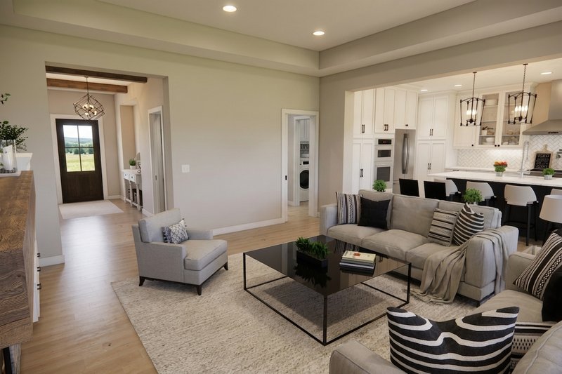 Architectural House Design - Interior - Family Room 2 for Farmhouse House Plan #51-1519 - 3 bed, 2.5 bath
