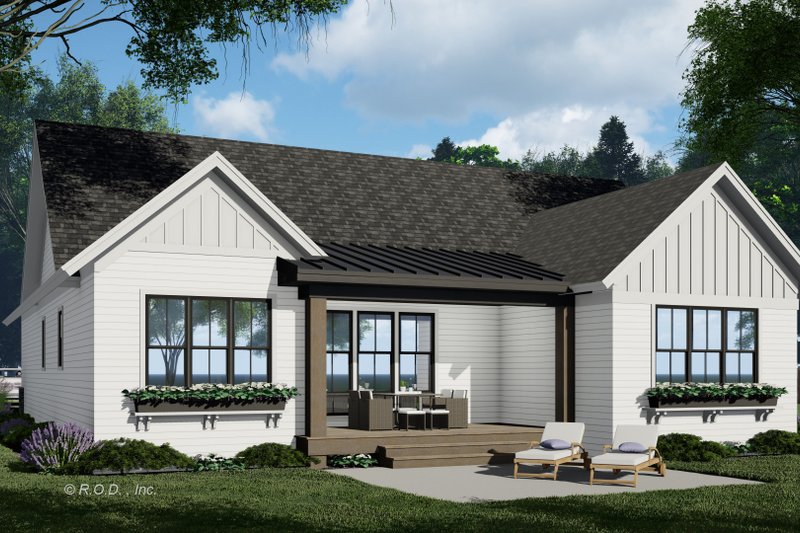 Home Plan - Exterior - Rear Elevation 1 for Farmhouse House Plan #51-1236 - 3 bed, 2 bath