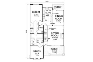 Floor Plan - Main Floor for Cottage House Plan #513-2176 - 3 bed, 2.5 bath