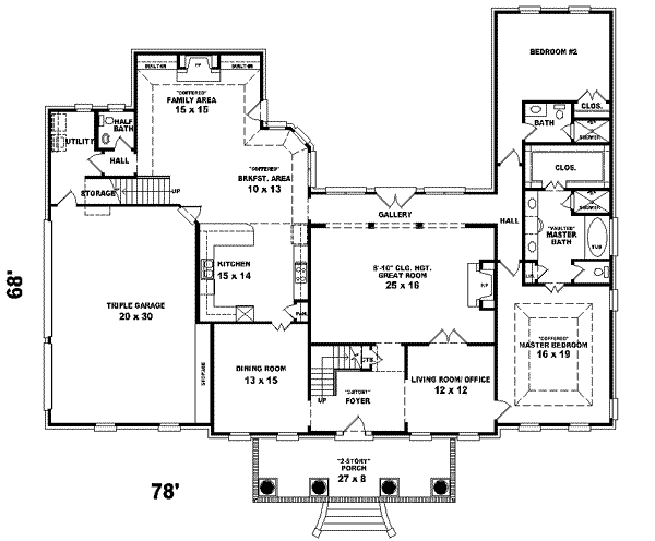 Classical Floor Plan - Main Floor Plan #81-637
