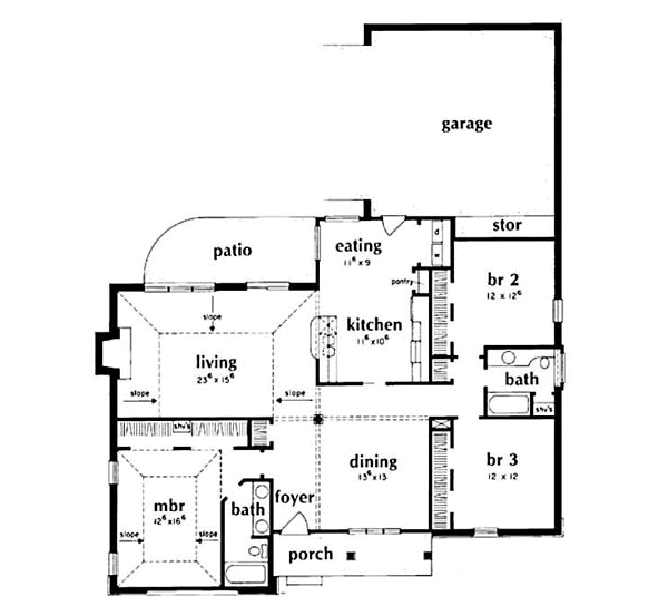 Home Plan - Traditional Floor Plan - Main Floor Plan #36-151