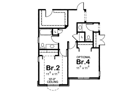 Floor Plan - Other Floor for European House Plan #20-1820 - 3 bed, 4 bath