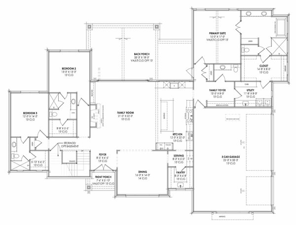 Home Plan - Floor Plan - Main Floor for Craftsman House Plan #1096-194 - 5 bed, 5.5 bath